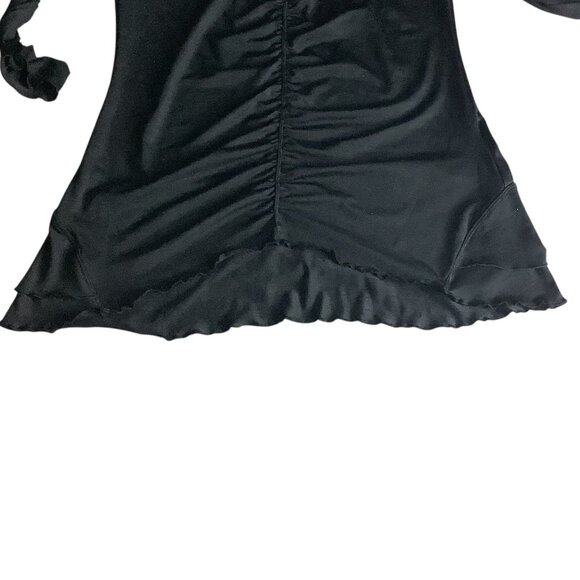 Calvin Klein Performance Quick Dry Womens Black Hooded Long Sleeve Ruched Top M - Picture 12 of 16